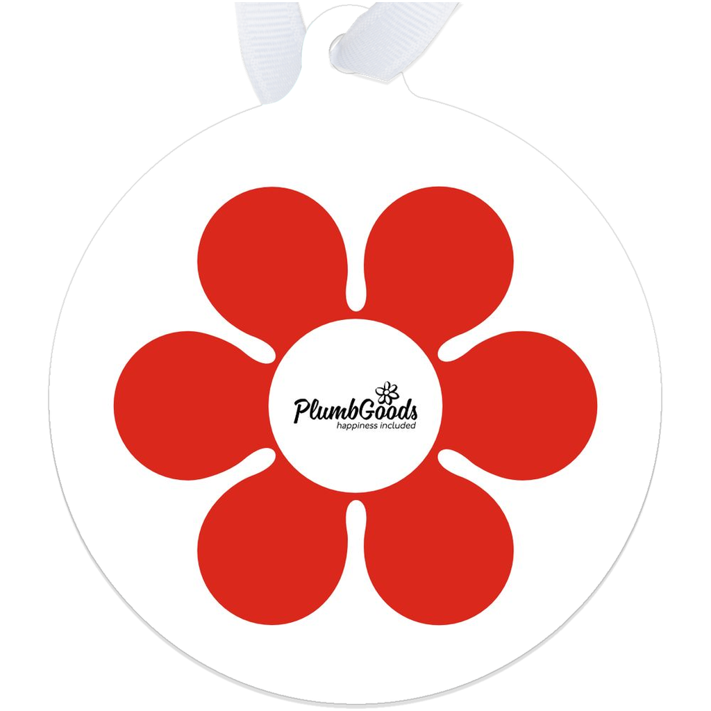 Ornament - Red Daisy with Logo